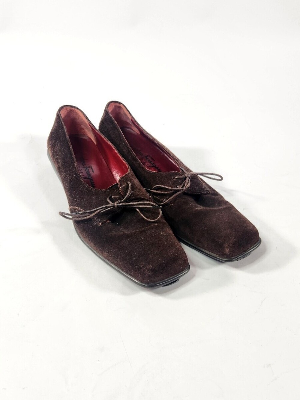 Salvatore Ferragamo Brown Suede Lace-Up Loafers Size 9